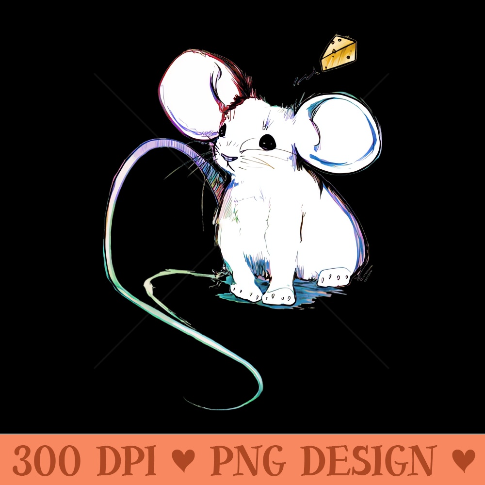 Cheese Time - Cute Mouse Art - PNG Download - Unique