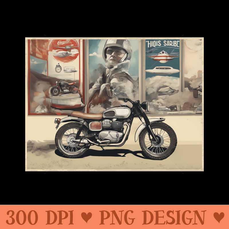 Vintage Scrambler 50s vibe motorcycle - PNG Download Library - Convenience