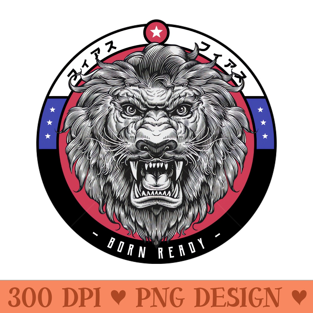Born Ready Fighter Lion's Head - Digital PNG Graphics - Professional Design