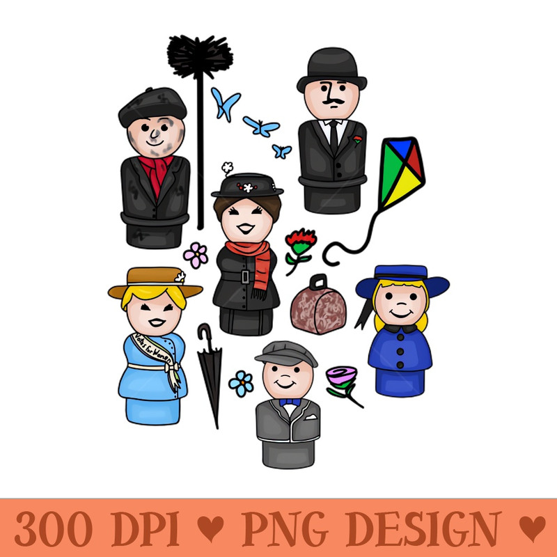 Mary Poppins All-Over Print - PNG Download Store - High Quality 300 DPI