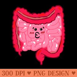 kissy faced cute intestines - png file download