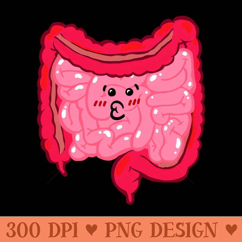 Kissy Faced Cute Intestines - PNG File Download - Professional Design