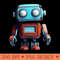 Retro Kid's Toy Robot -blue and red- 3D Character Design - PNG Download Pack - Convenience