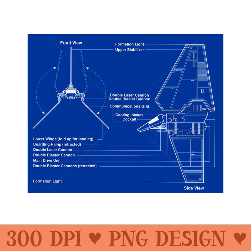 Imperial Shuttle Blueprint - Download PNG Graphics - Flexibility