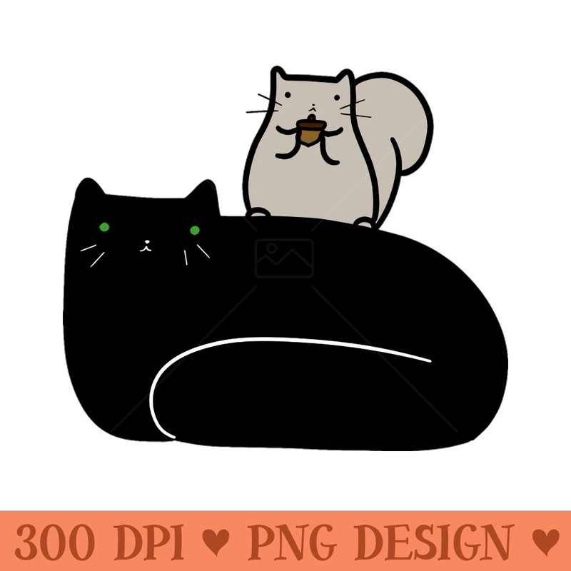 Squirrel and Black Cat - Downloadable PNG - Latest Updates
