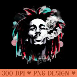 bob marley portrait art - png file download
