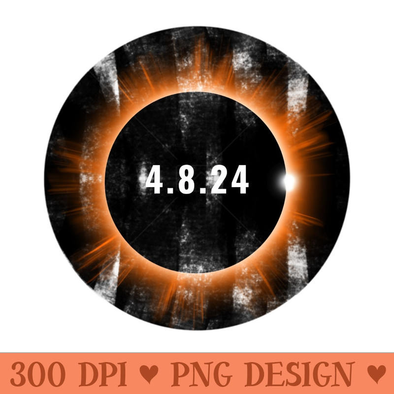 4.8.2024 Solar Eclipse - Instant PNG Download - Flexibility