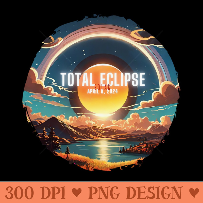 Total Solar Eclipse April 8, 2024 During the Day - PNG Printables - Variety