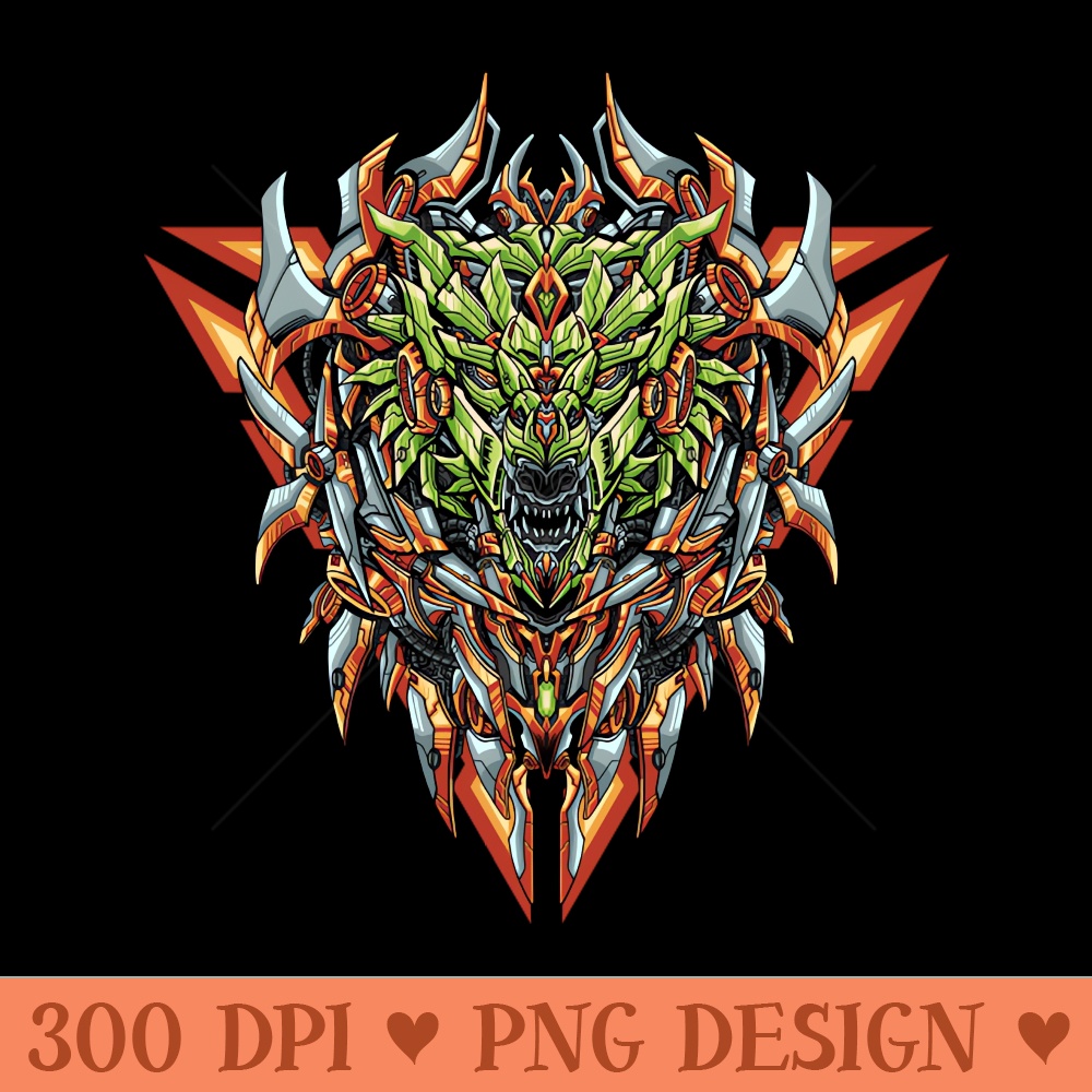 Great Wolf mecha illustration - PNG Download Library - High Quality 300 DPI