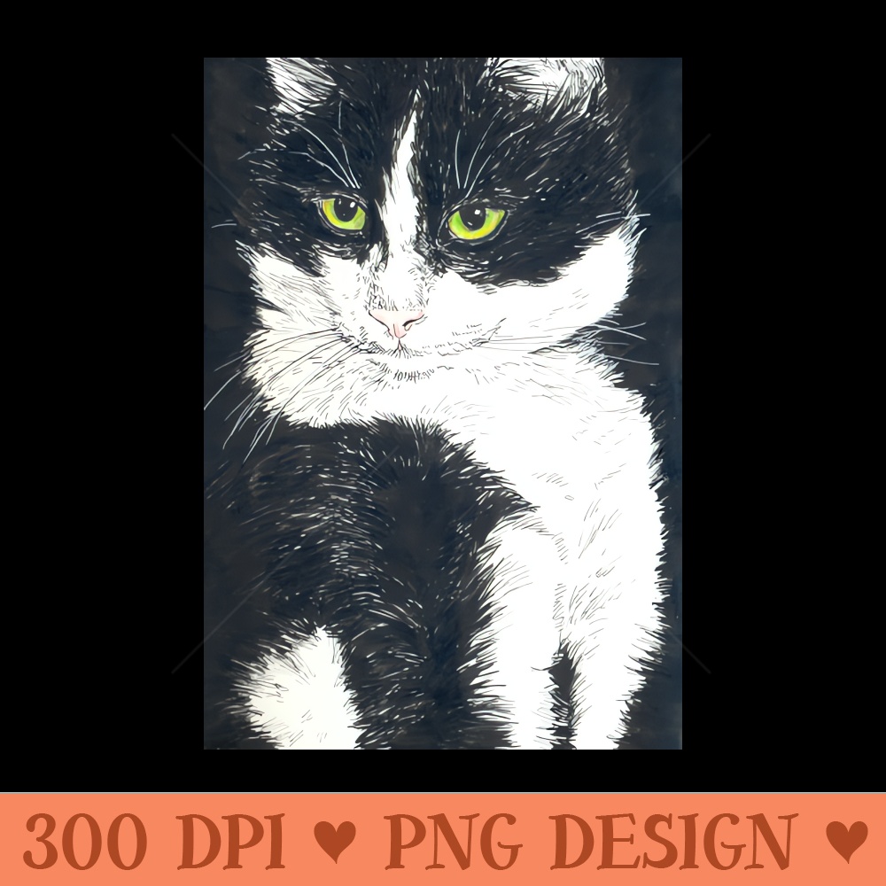 Tuxedo cat - Sublimation PNG - Flexibility