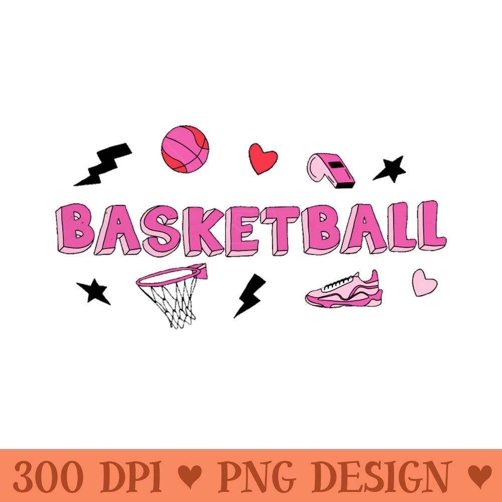 Pink Celebration of Basketball - PNG Printables - Professional Design