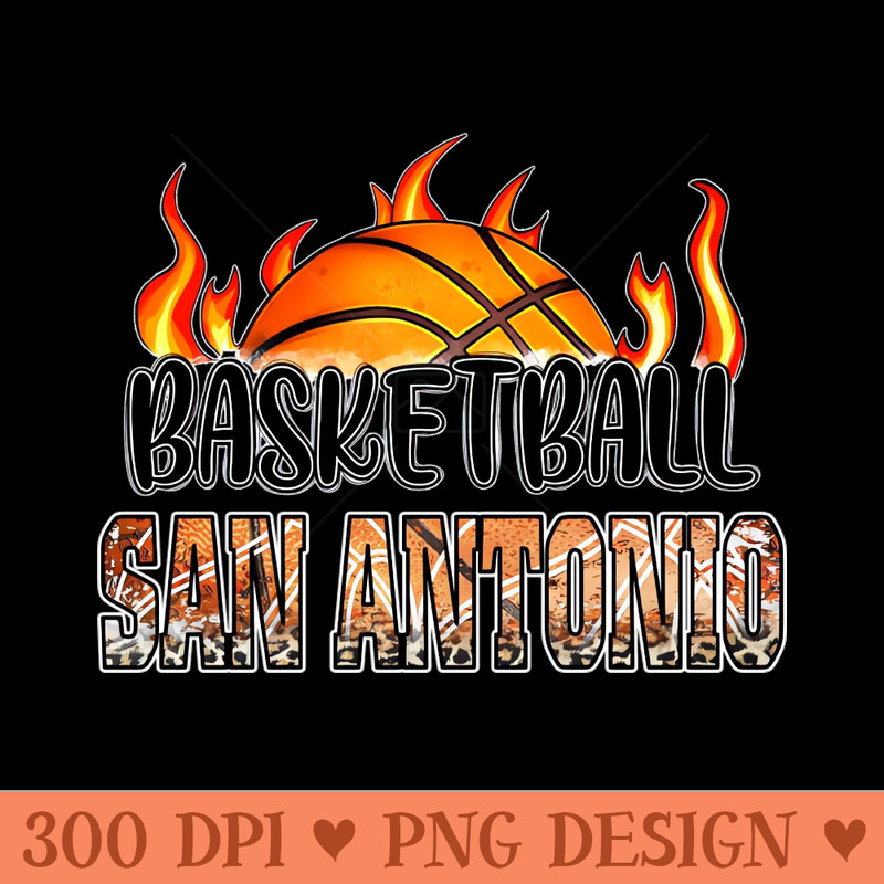 Classic Basketball Design San Antonio Personalized Proud Name - PNG File Download - Customer Support