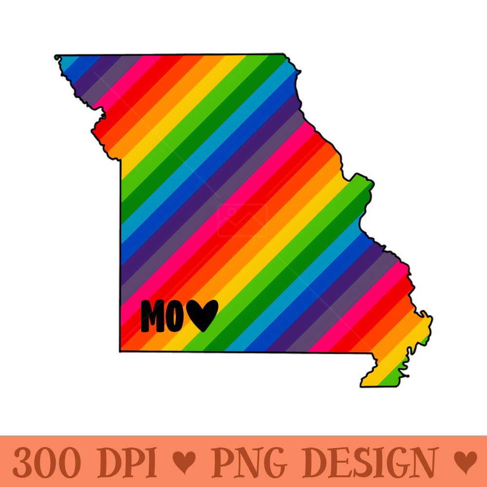 USA States Missouri rainbow - Digital PNG Art - High Quality 300 DPI