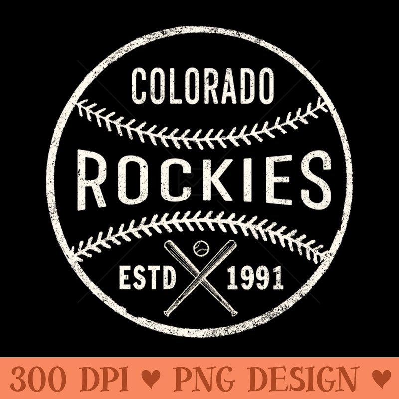 Vintage Colorado Rockies by Buck Tee Originals - Digital PNG Download - Popularity