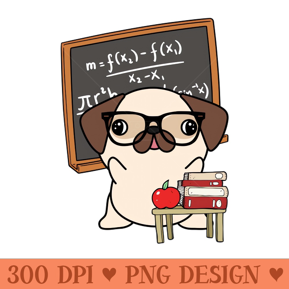 Funny Pug is teaching - Premium PNG Downloads - Convenience
