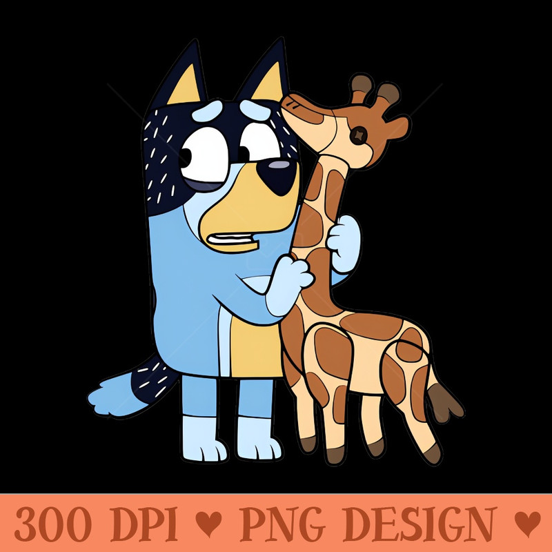 Bluey and Giraph - Transparent PNG - Unique