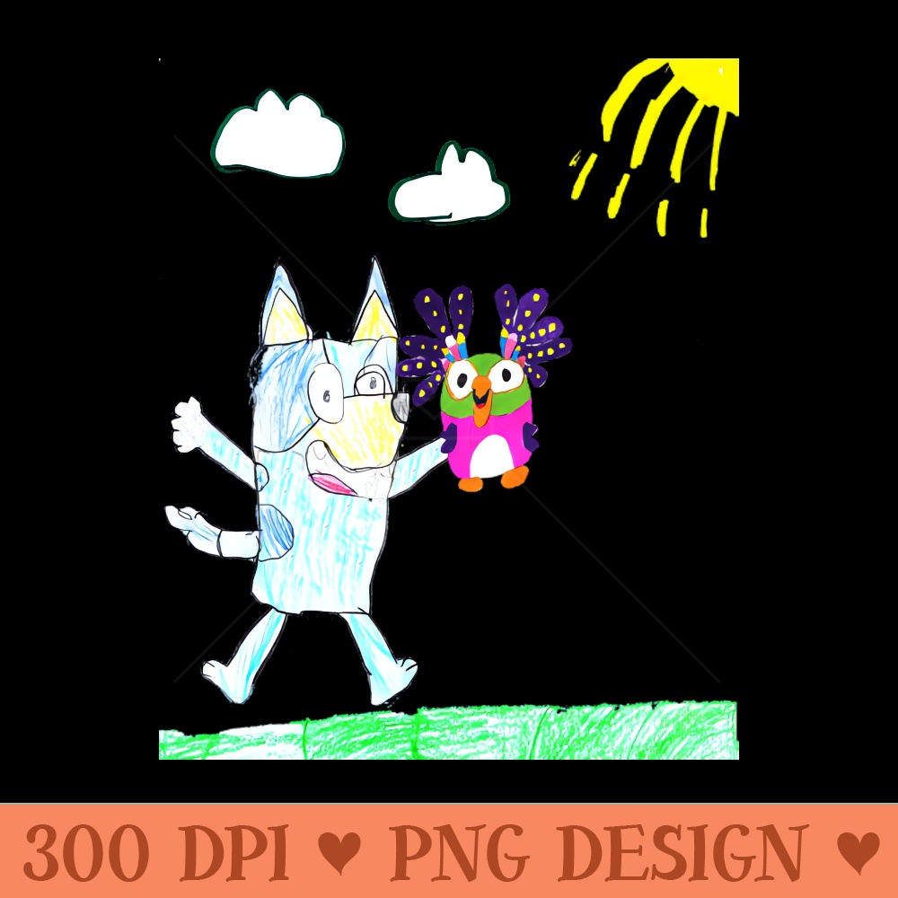 Bluey Chattermax Drawing - Digital PNG Download - Variety