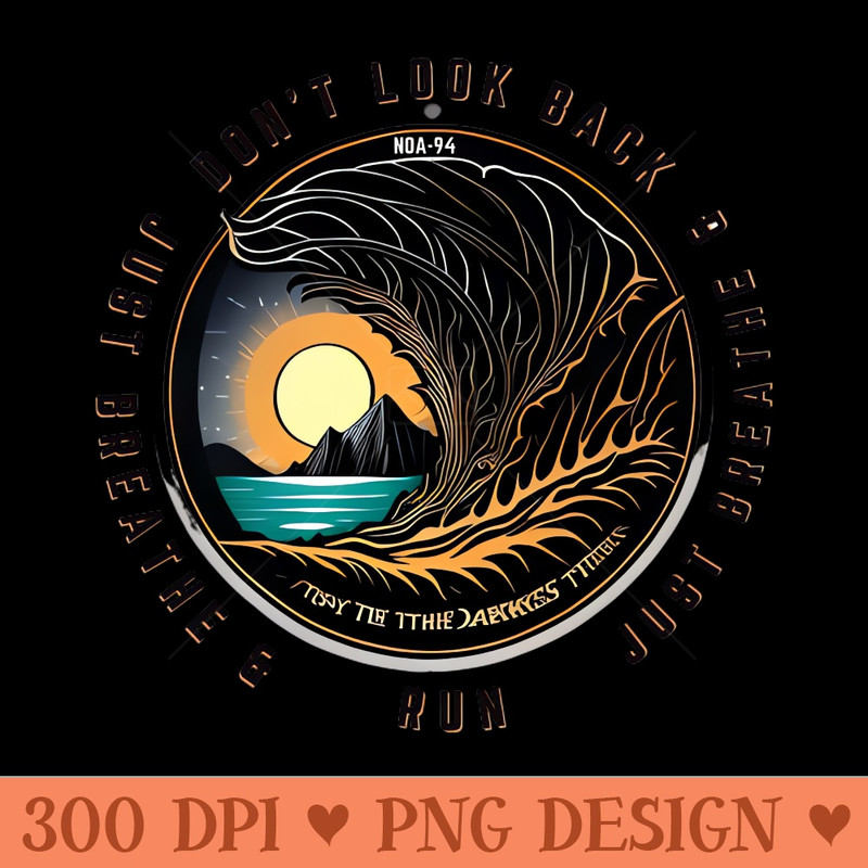 Just Breathe And Run - PNG File Download - High Quality 300 DPI