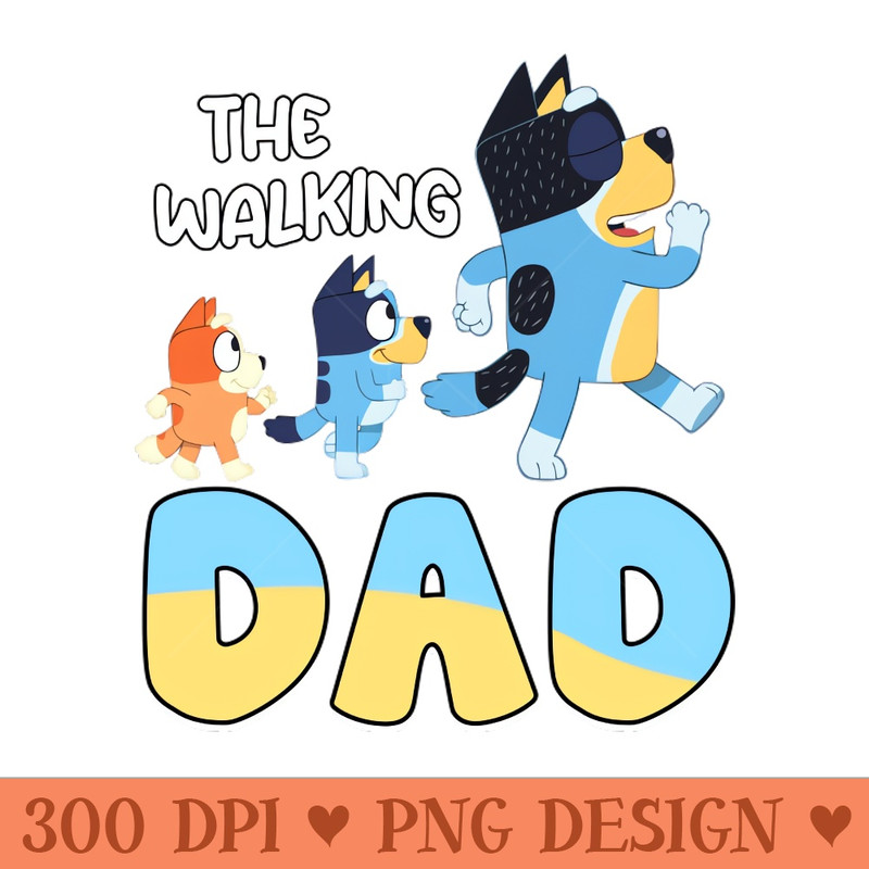 Bluey Animated Movie the walking dad - Transparent PNG - Professional Design