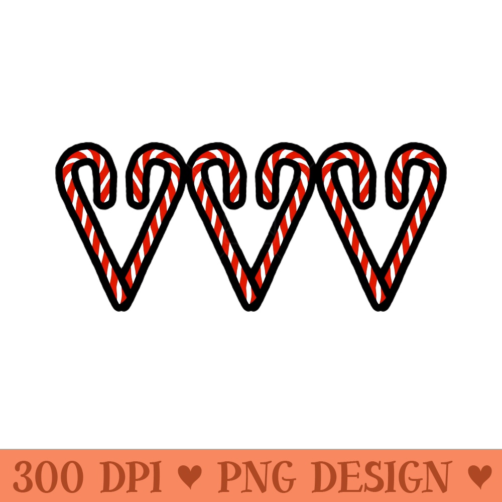 Christmas Candy Cane Hearts - PNG Download - Customer Support