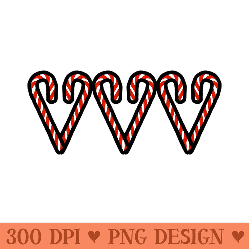 Christmas Candy Cane Hearts - PNG Download - Customer Support