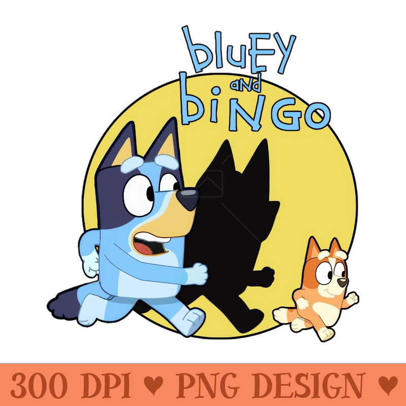 run bluey and bingo - Download PNG Graphics - High Quality 300 DPI