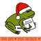 Cute Frog Says Merry Christmas - PNG Graphics - Variety