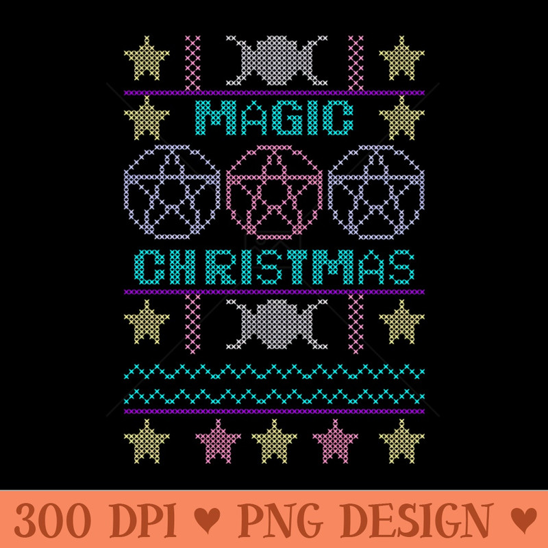 Ugly sweater Magic Christmas - Vector PNG Download - Popularity
