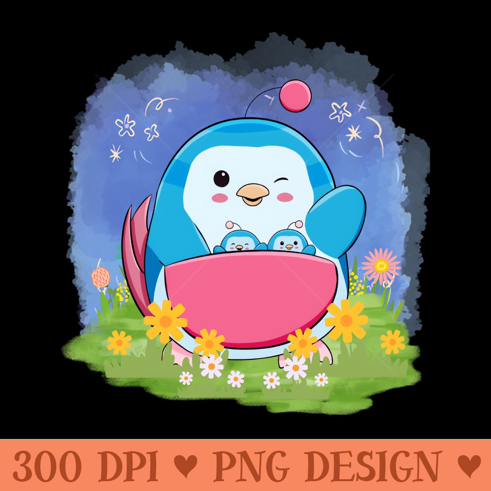 Chickapeep with background- Coexistence Webcomic - PNG Printables - Flexibility