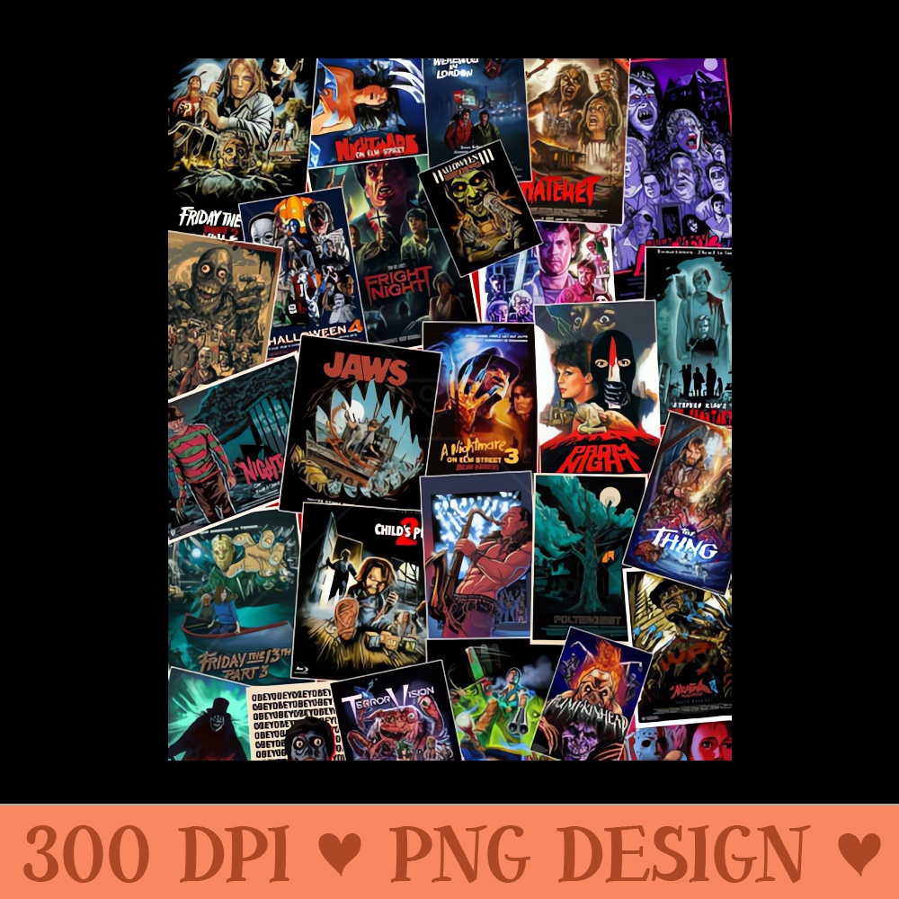 Horror Movie poster Collage - PNG Graphics - Good Value
