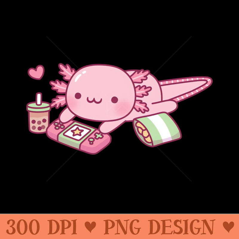 Cute Axolotl Relax Gamer - PNG Design Downloads - Professional Design