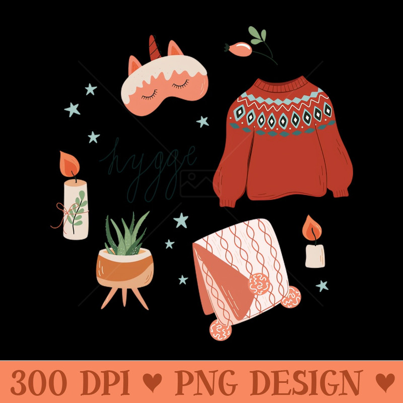 Cute print with cozy Winter elements - Premium PNG Downloads - Good Value