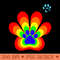 Rainbow Dog Paw colorful paw rainbow, - Downloadable PNG - Variety