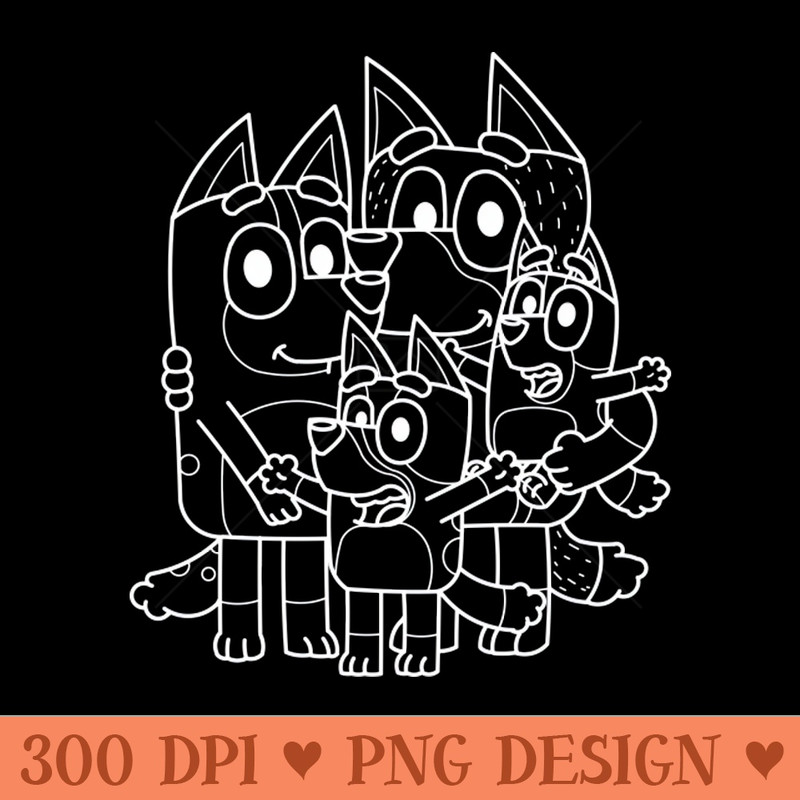 Bluey Family White - PNG Download Pack - Flexibility