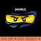 Ninjago Eyes BLUE Ninja JAY FanArt FanMade T-Shirt - PNG Graphics - Unique