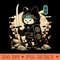 Japanese Samurai Cat Tattoo, Kawaii Ninja Cat - PNG Clipart - Flexibility