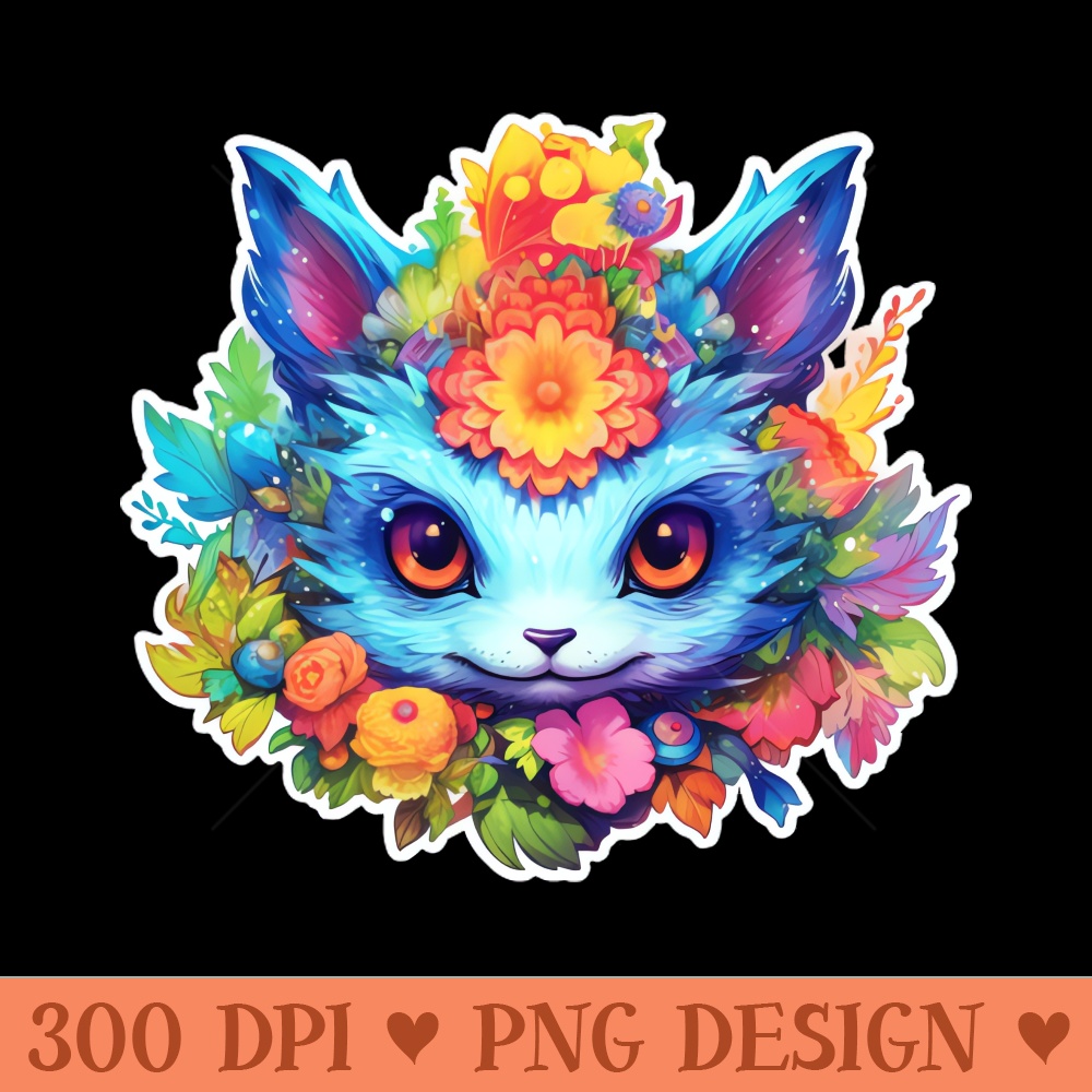 Floral Blue Fantasy Mouse Creature - PNG Clipart - Popularity