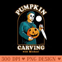 halloween carving with michael myers - premium png downloads