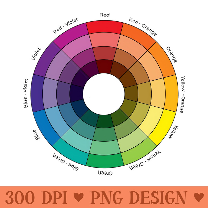 Color Wheel Art Teacher - Digital PNG Graphics - Professional Design
