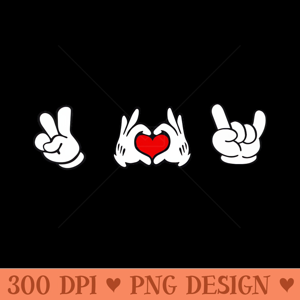 Peace, Love and Rock and Roll - PNG Design Downloads - Unique