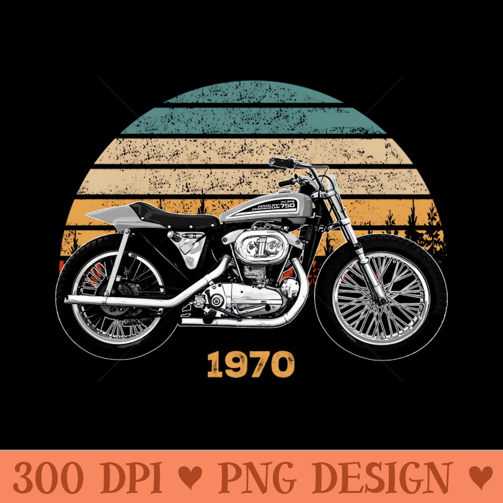 1970 Harley-Davidson XR750 Vintage Motorcycle Design - High-Quality PNG Download - Unique