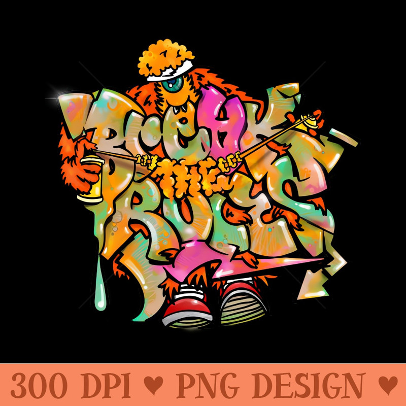 Break the rules graffiti monster - PNG Download Bundle - Convenience