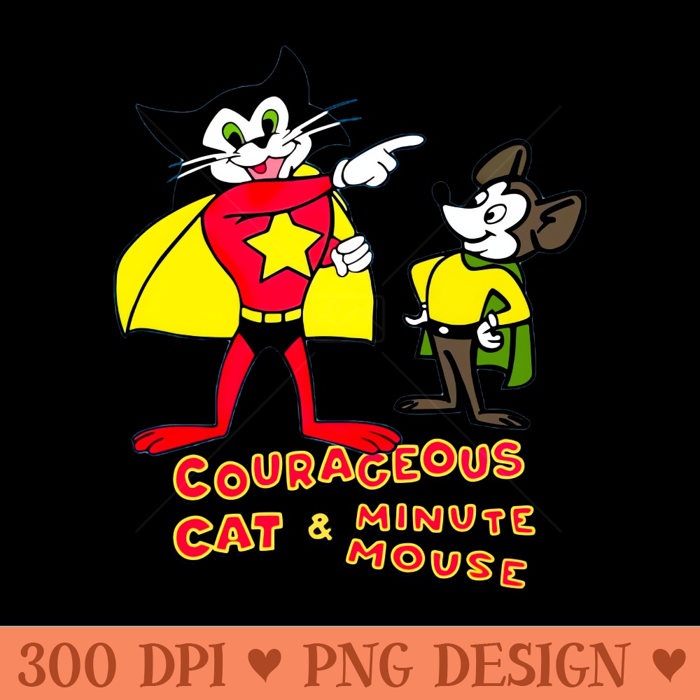 Courageous Cat and Minute Mouse - Downloadable PNG - High Quality 300 DPI