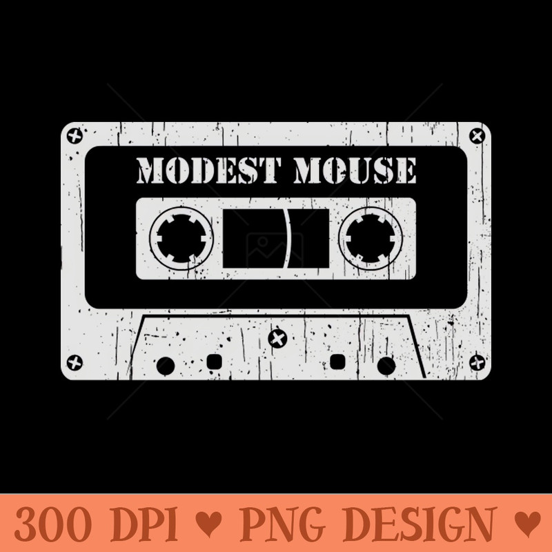 Modest Mouse - Vintage Cassette White - Digital PNG Graphics - Variety