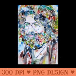 jerry garcia watercolor portrait .2 - digital png art