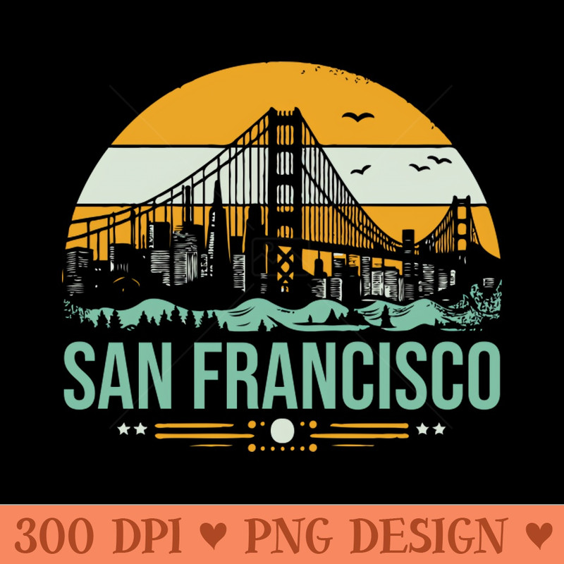 San Francisco Vintage Style - PNG Download Pack - Customer Support
