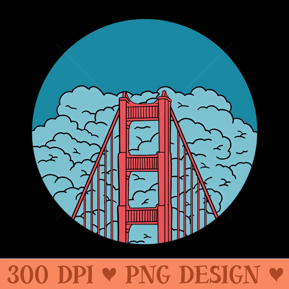 Golden Gate Bridge - Sublimation PNG - Variety