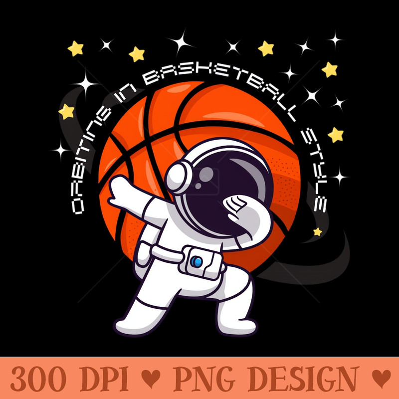 Funny Basketball Dabbing Astronaut Art Design - PNG Graphics - Flexibility