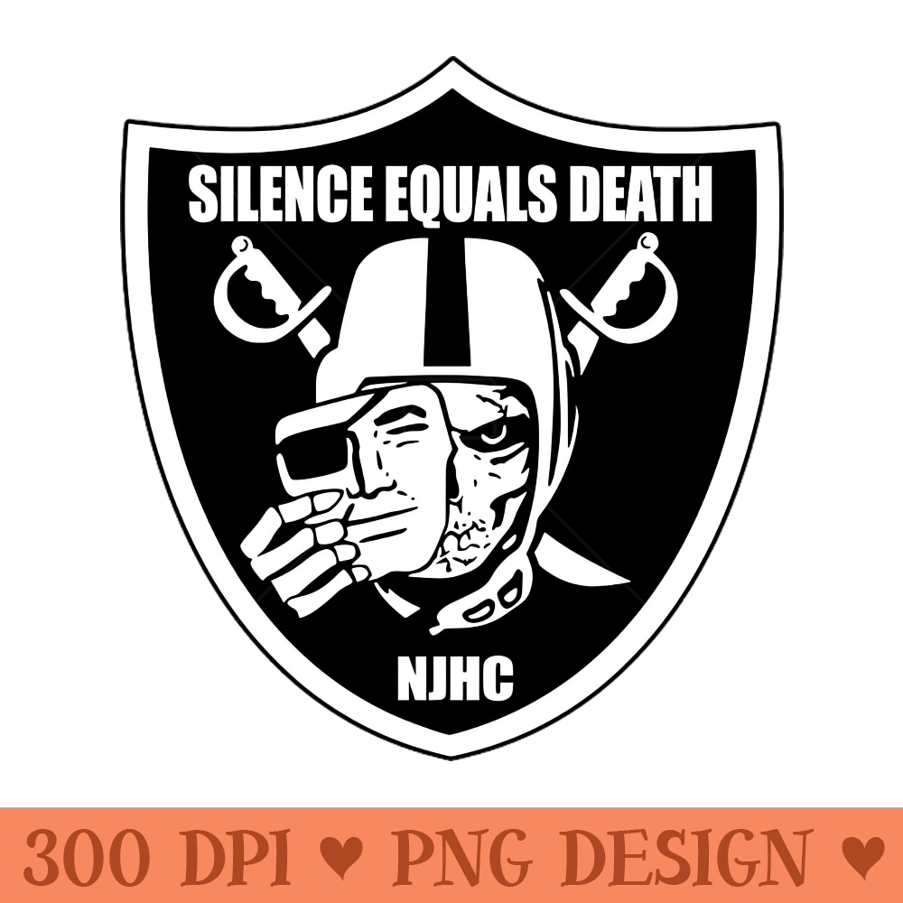 Silence Equals Death Shield Skull - Instant PNG Download - Convenience
