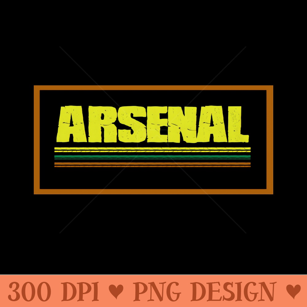 Retro Stripe Arsenal T - Instant PNG Download - Convenience